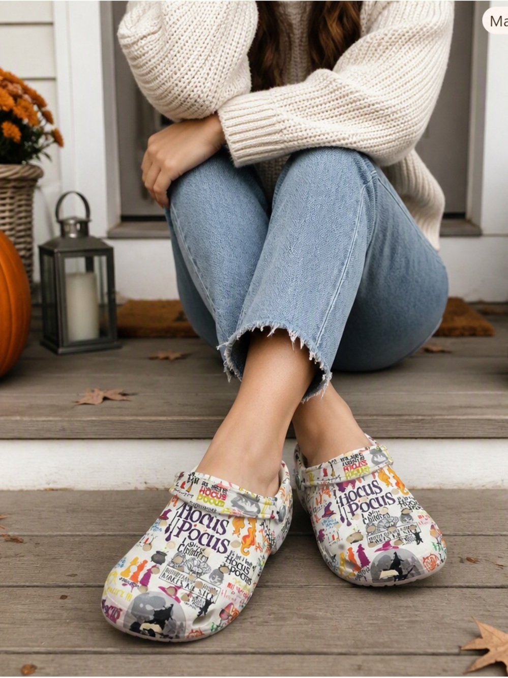 Hocus Pocus Halloween Clog‑Style Shoes | Sanderson Sisters | Spooky Slip‑Ons sz8
